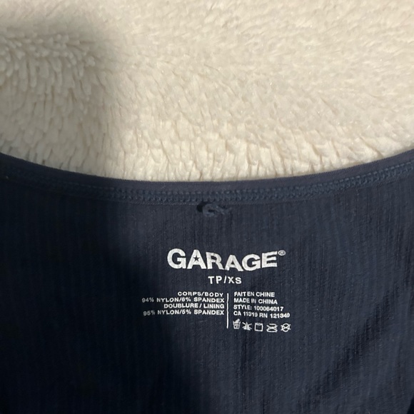 GARAGE Navy Cropped Tank - Picture 3 of 3